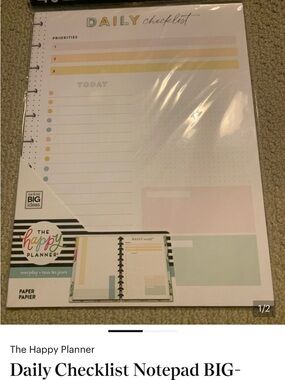 The Happy Planner Pastel Daily Checklist Notepad - Yellow, Pink, Blue, Green